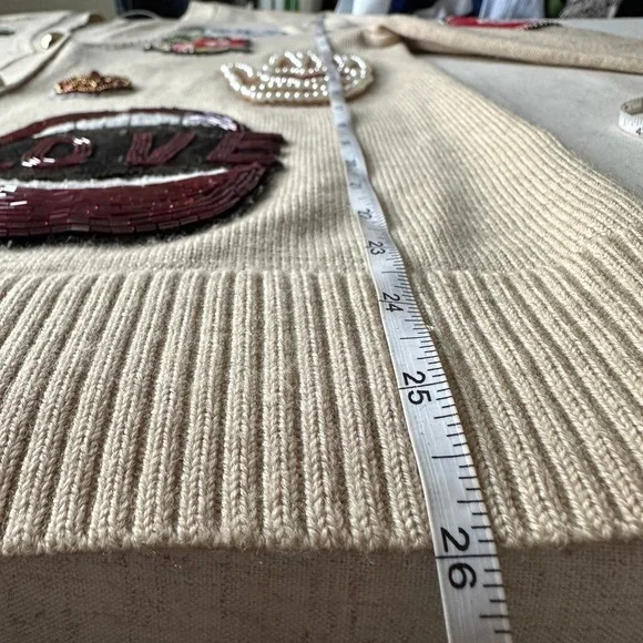 Alice + Olivia Bradford Embellished Grandpa Cardigan Butterfly Hamsa LOVE XS - Picture 15 of 16